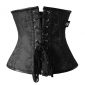 12 Steel Boned Gothic Steampunk Old Fashion Underbust Corset Top with Zipper Zip-black