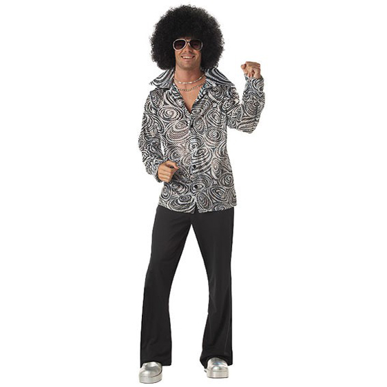60s 70s Groovy Disco Mens Costume with Afro Wig - United Costumes