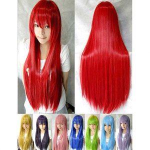 80cm Solid Colour Long Straight Wig