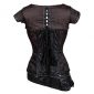 Goth Steel Boned Steampunk Retro Brocade Halloween Costume Corset with Jacket and Belt Heavy-strong-steel-coffee-brown
