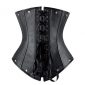 Steampunk Halter Faux Leather Steel Boned Corset with Buckles Black