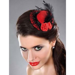 Burlesque Style Mini Top Hat - Red