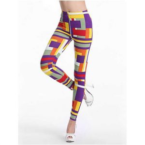 Colorful Tetragonum Legs-shaping Fashion Leggings