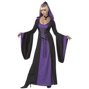 Deluxe Purple Hooded Robe Vampiress Costume