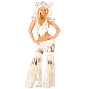 Deluxe Sexy White Indian Costume