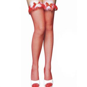 Jingle Bell Fishnet Thigh High