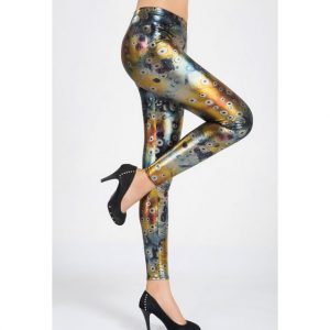 Glossy Cells Print Leggings