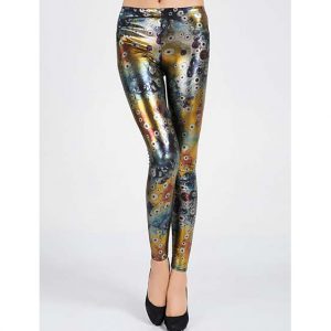 Glossy Cells Print Leggings