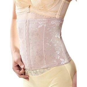 Lace Overlay Waist Training Corset with Bones