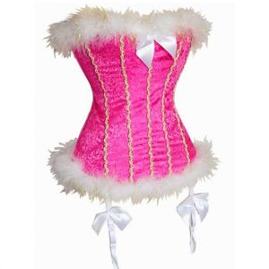 Pink Velvet and Marabou Corset