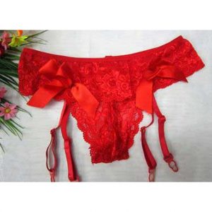 Red Lace Garter with Suspenders