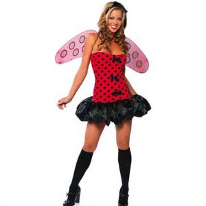 Sexy Lady Bug Adult Costume with Wings