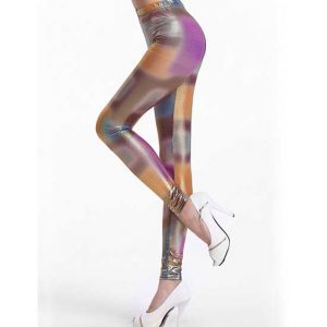 Shiny Neon Irregular Tie Dye Leggings