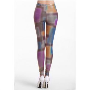 Shiny Neon Irregular Tie Dye Leggings