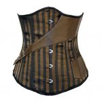 Steel Boned Steam Punk Underbust Corset with Crossover Belt