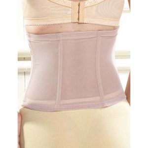 Lace Overlay Waist Training Corset with Bones