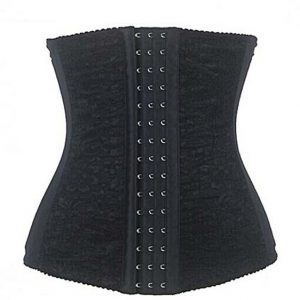 Steel Boned Lace Overlay Waist Cincher - Beige